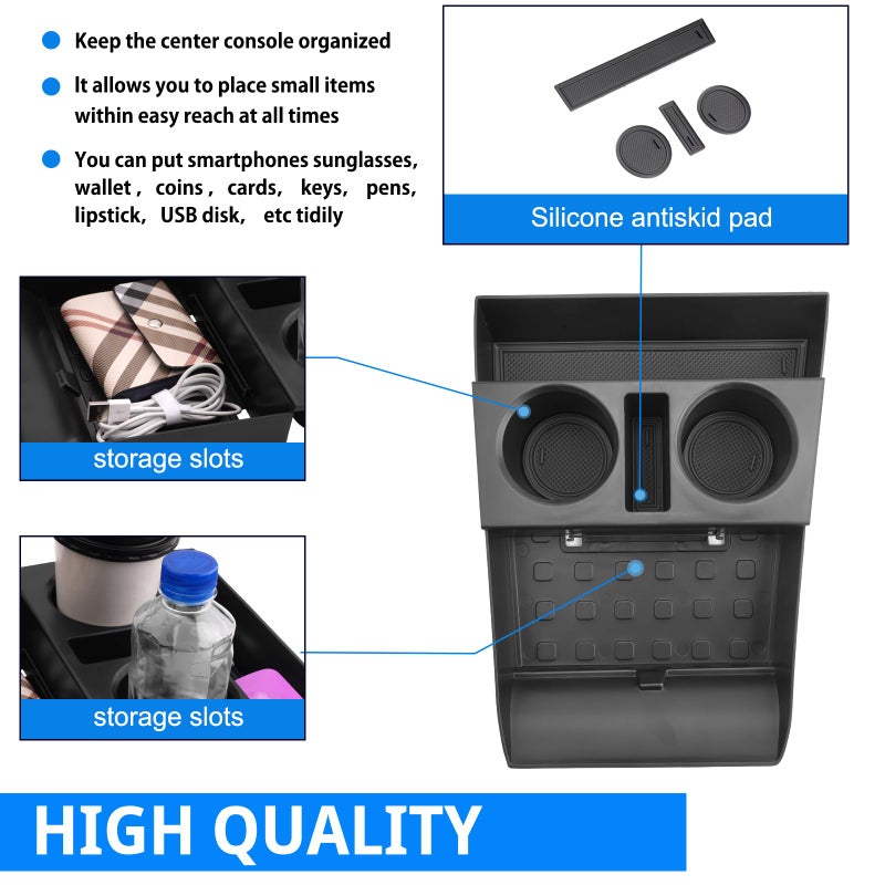 SHAOHAO for 2025 2026 Hyundai Santa Fe Under Console Organizer Tray for 2024 2025 2026 Hyundai Santa Fe Accessories (SE, SEL, XRT, Limited, Calligraphy) Lower Organizer Insert Storage Box Easy Removal - Image 4