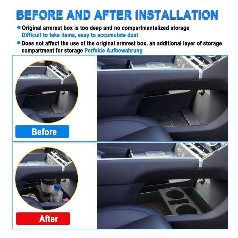 SHAOHAO for 2025 2026 Hyundai Santa Fe Under Console Organizer Tray for 2024 2025 2026 Hyundai Santa Fe Accessories (SE, SEL, XRT, Limited, Calligraphy) Lower Organizer Insert Storage Box Easy Removal - Image 5