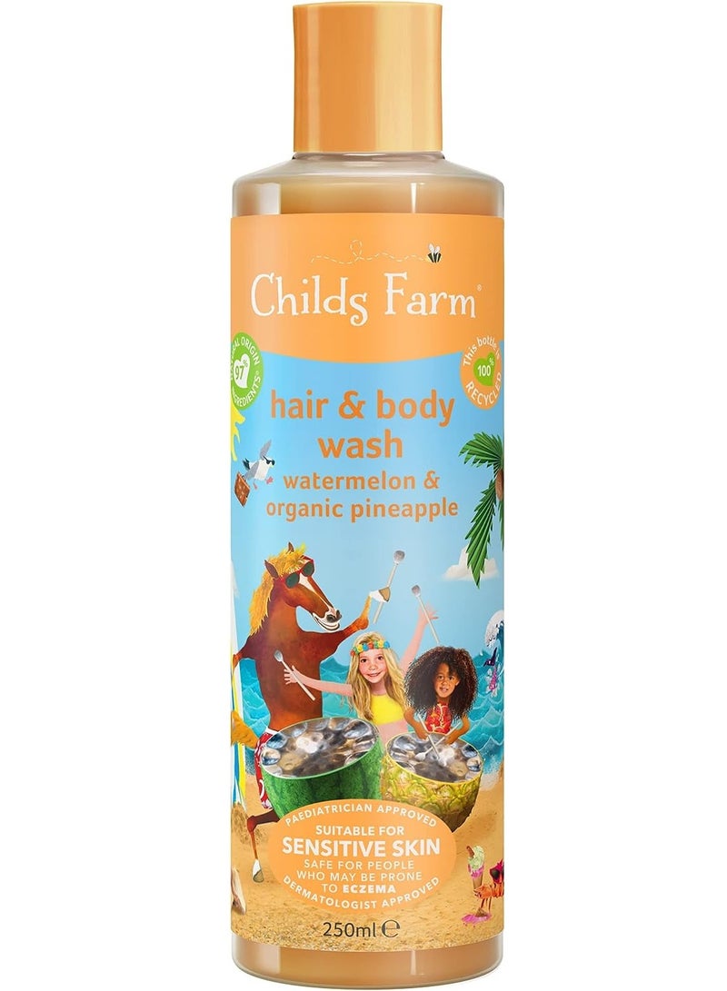 تشايلدز فارم غسول للشعر والجسم بالبطيخ والأناناس العضوي 250 مل - Image 1