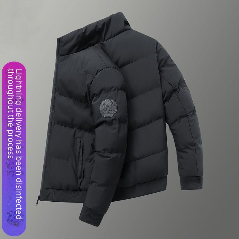 Winter Thick Cotton Jacket Mens Casual Trendy Coat Black PO  - Image 1