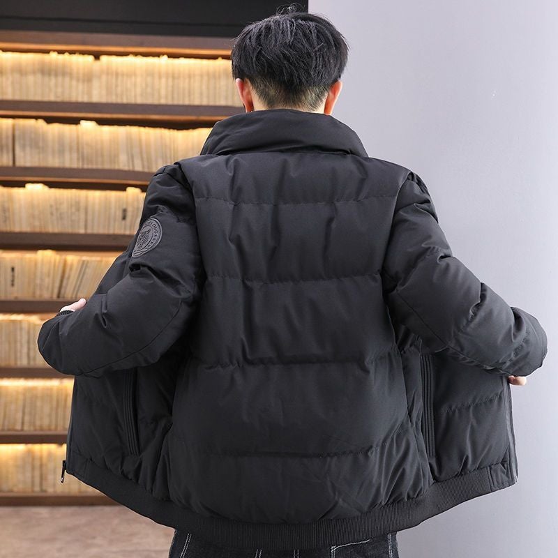 Winter Thick Cotton Jacket Mens Casual Trendy Coat Black PO  - Image 2