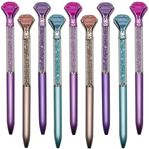 Maydahui 24 PCS Big Diamond Ballpoint Pens Colorful Crystal Quicksand Pen Retractable Bling Rhinestones Metal Pen Black Ink for School Party Home - Image 1