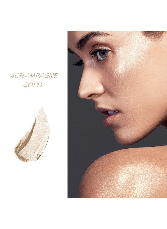 LSxia Highlighter Makeup Palette Shimmer Contour Palette Powder For Brighten Face Contour Gold Cheek Highlight Makeuplong Lasting Highlighter Powder With Mirror For Illuminator Makeup(Champagne Gold)  - Image 3