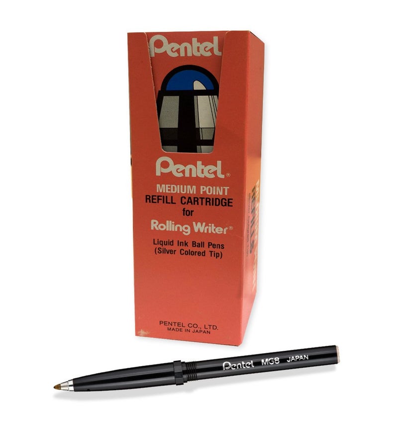 Pentel Rolling Writer Refills, R3 Slim Refill, Medium, Black, Box of 12 Refills - Image 4
