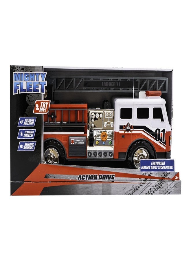 Mighty Fleet Action Drive 16" Interactive Fire Truck Toy w/Lights & Sounds, Firetruck Working Ladder, Motion Drive Action, Realistic Design & Batteries Included - Age 3+ - Image 4