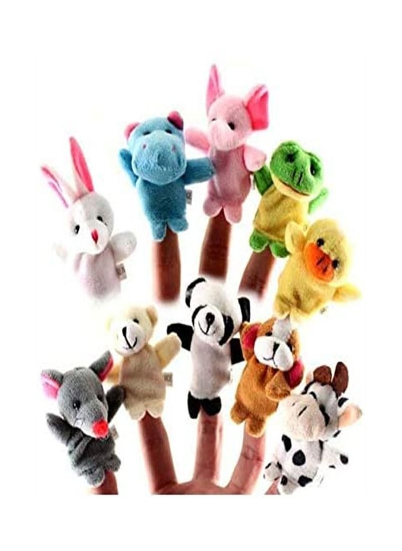 ORiTi 10pcs Soft Plush Animal Finger Velvet Animal Style for Toddlers Puppets  - Image 1