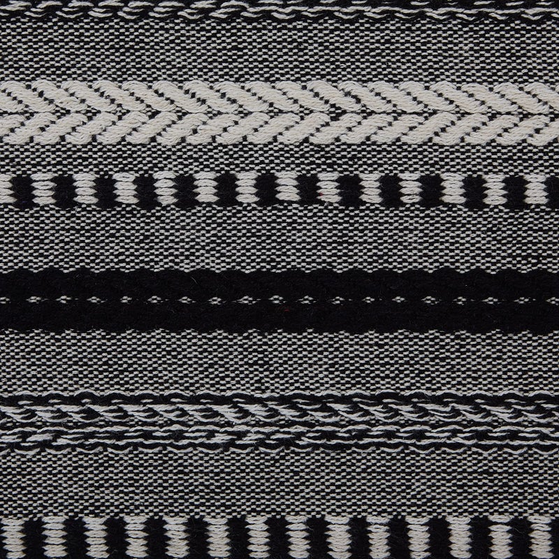 DII Farmhouse Braided Stripe Table Runner Collection, 15x72 (15x77, Fringe Included), Black - Image 3