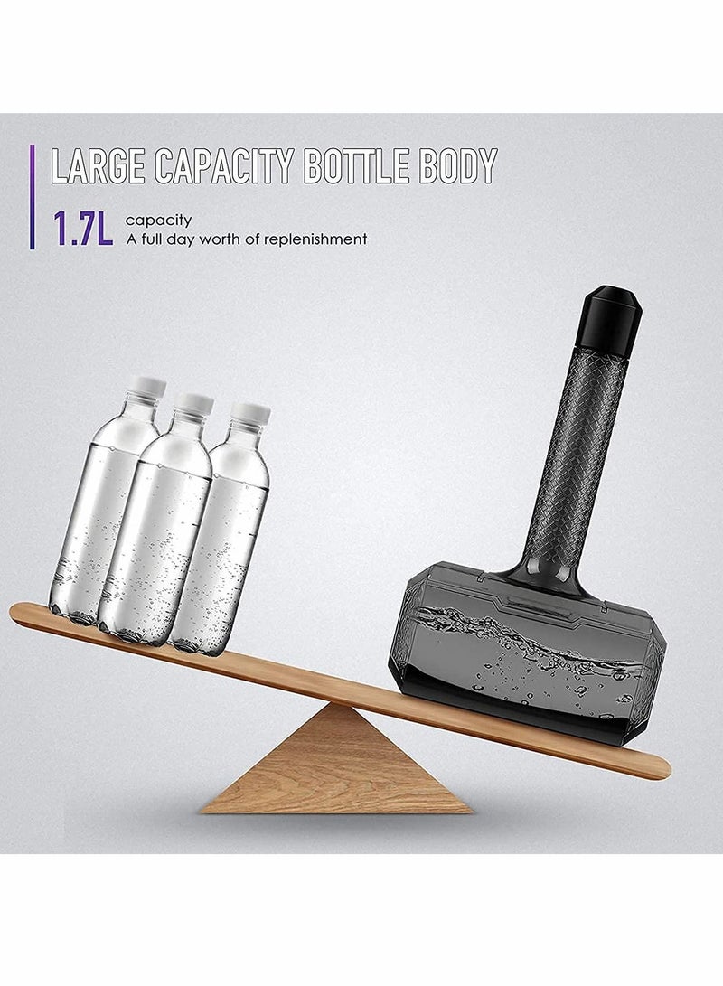 Y&D زجاجة مياه رياضية بسعة كبيرة على شكل مطرقة ثور، حاوية شرب خالية من البيسفينول A، صالة الألعاب الرياضية وكمال الأجسام والمشي لمسافات طويلة - Image 5