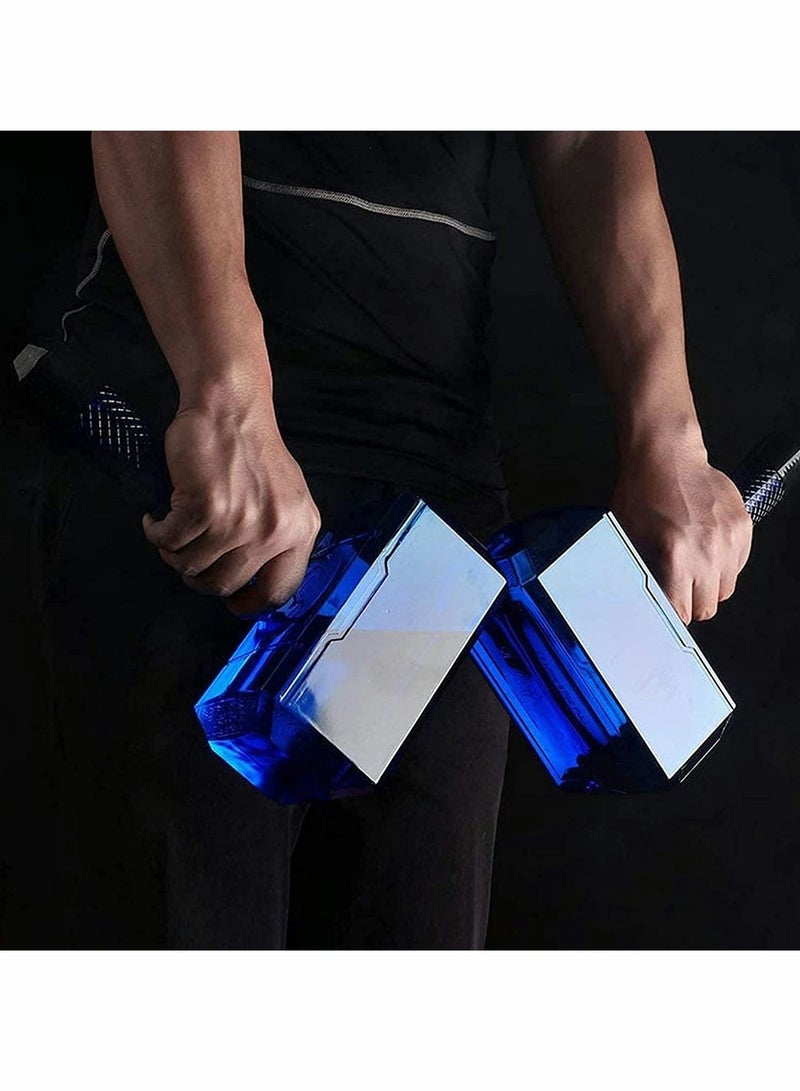 Y&D زجاجة مياه رياضية بسعة كبيرة على شكل مطرقة ثور، حاوية شرب خالية من البيسفينول A، صالة الألعاب الرياضية وكمال الأجسام والمشي لمسافات طويلة - Image 3