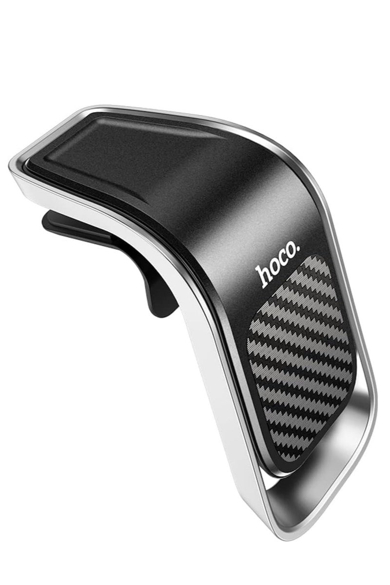 Hoco CA74 - Universe Air Outlet Magnetic Car Holder Bearing weight 700g. , Compatible With iPhone Samsung Xiaomi Oppo Huawei - Black & Silver - Image 1