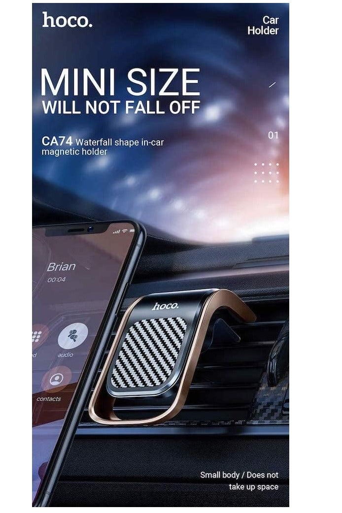 Hoco CA74 - Universe Air Outlet Magnetic Car Holder Bearing weight 700g. , Compatible With iPhone Samsung Xiaomi Oppo Huawei - Black & Silver - Image 4