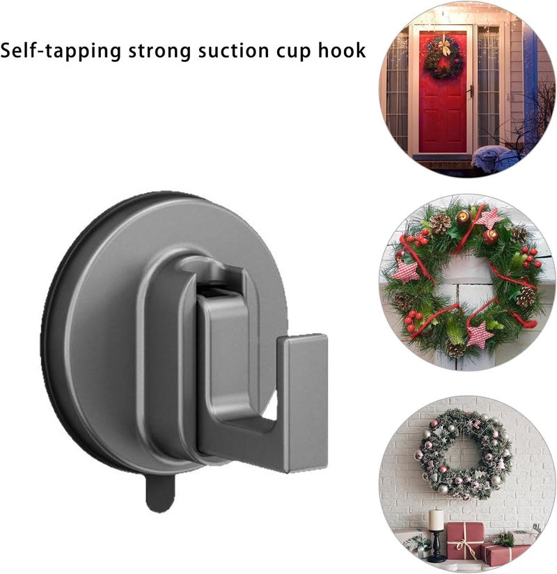 No-Drill Suction Hook Glass Multi-Purpose Bathroom Shower Closet Door Mount for Glass Surface - Image 2