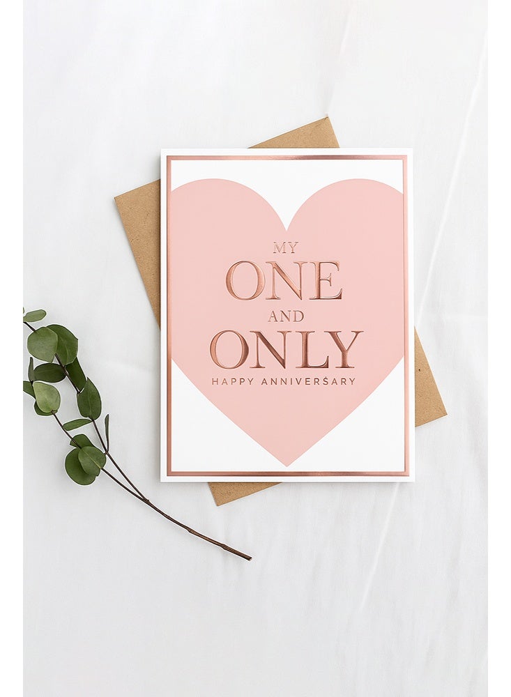 بطاقة تهنئة الذكرى السنوية الوحيدة لي - بطاقة رومانسية وصادقة مع رسالة حب، هدية مثالية للزوج والزوجة والمناسبات الخاصة