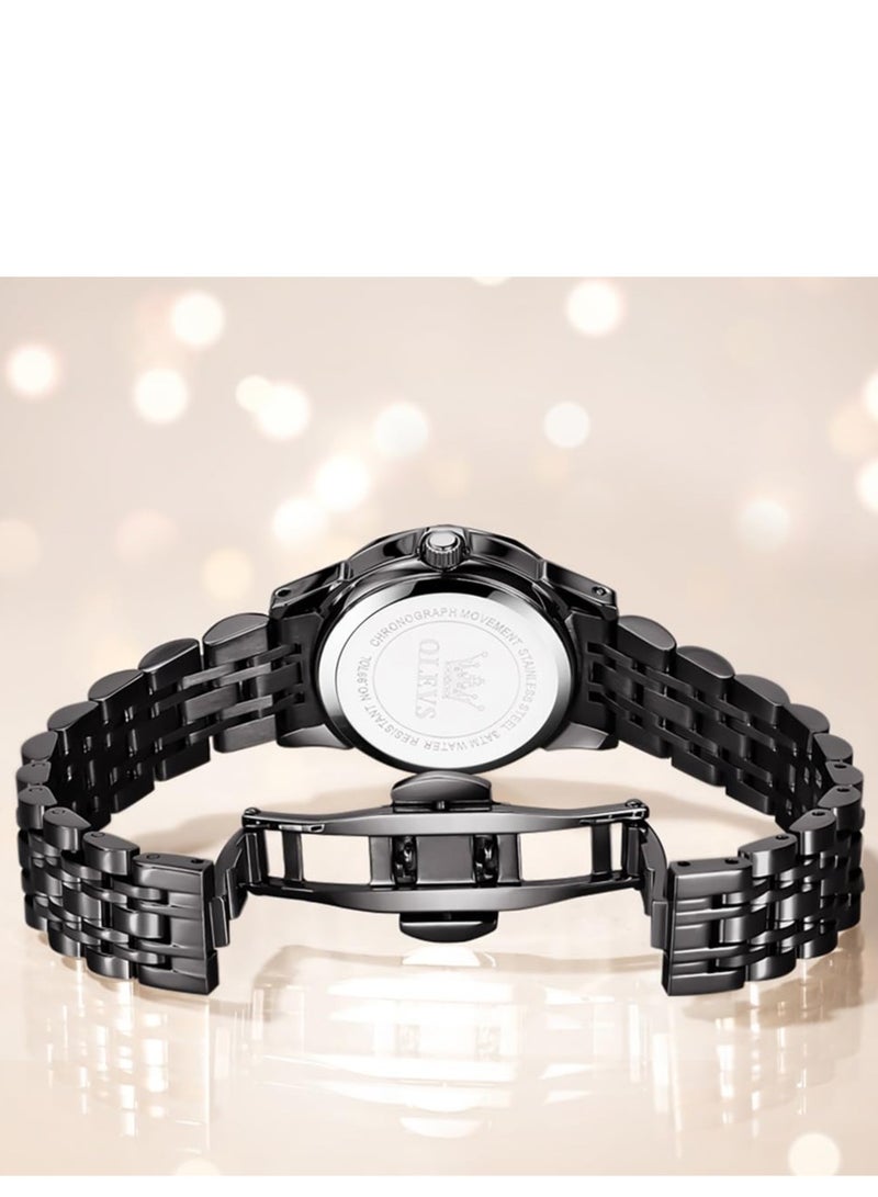 أوليفز Women's Watch Classic Dress Digital Women's Watch Analog Quartz Stainless Steel Waterproof Luminous Date Two-tone Easy to Read Watch - Image 4