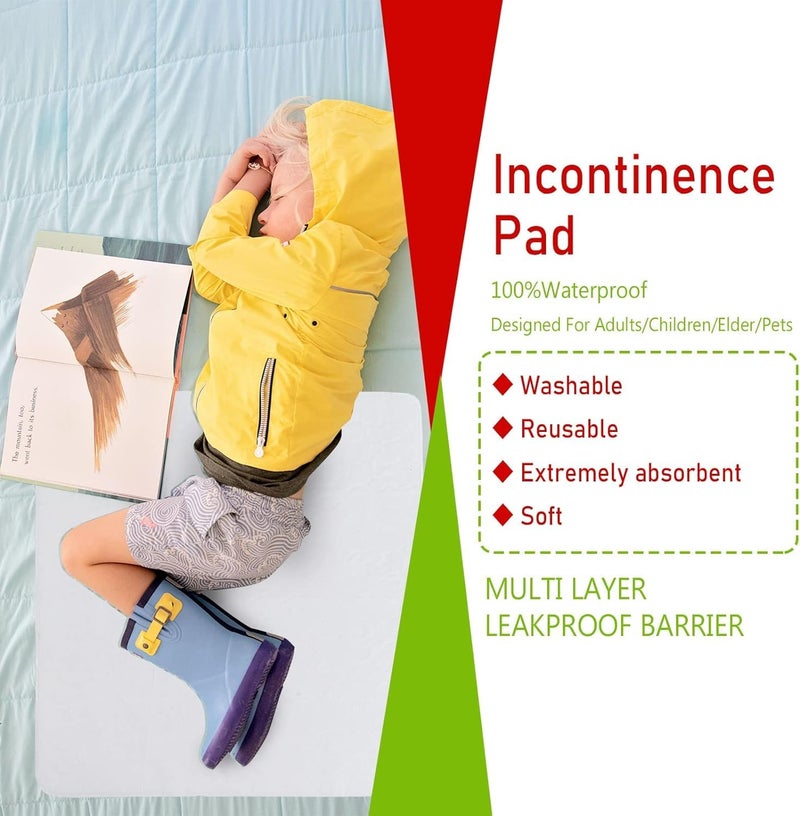Bamuho Bed Pads for Incontinence Washable Extra Large 2 Pack 44" x 52", Waterproof Adult Large Bed Pads with 4 Layers of Protection, Fits Full to King Size Beds - Image 2
