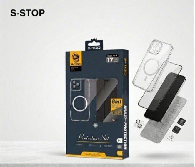 S-STOP 8-in-1 Integrated Full Protection Package for iPhone 17 Series - Ultimate Anti-Shock & Drop Resistance (For All Models: 17 / 17 Air / 17 Pro / 17 Pro Max / 17e)