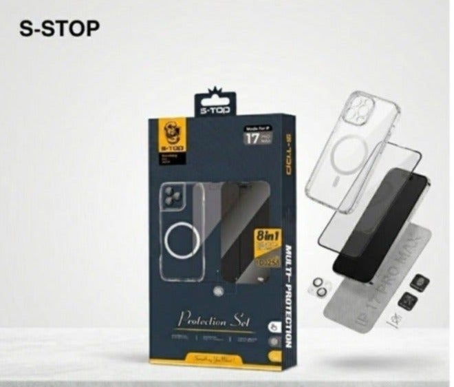S-STOP 8-in-1 Integrated Full Protection Package for iPhone 17 Series - Ultimate Anti-Shock & Drop Resistance (For All Models: 17 / 17 Air / 17 Pro / 17 Pro Max / 17e)
