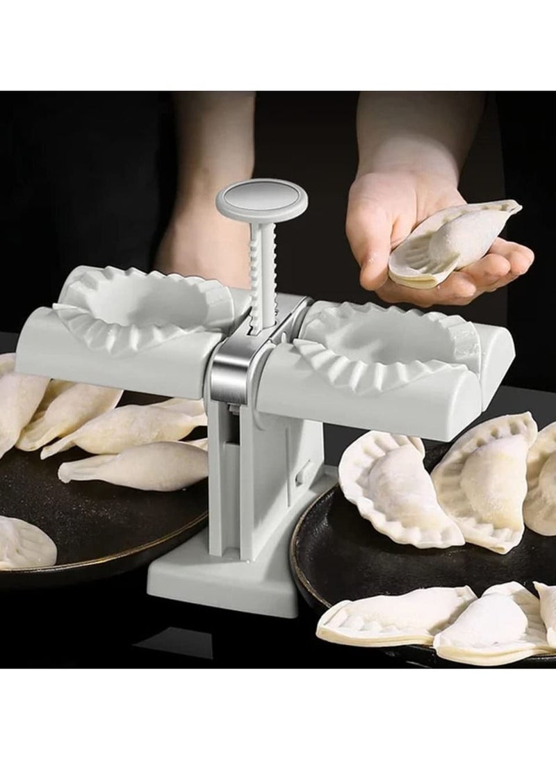 DubaiGallery صانع الزلابية الأوتوماتيكي ذو الرأسين، آلة ضغط الزلابية المصنوعة من الفولاذ المقاوم للصدأ، صانع الزلابية الأوتوماتيكي، آلة الزلابية المنزلية، قالب الزلابية اليدوي، أداة المطبخ - Image 1