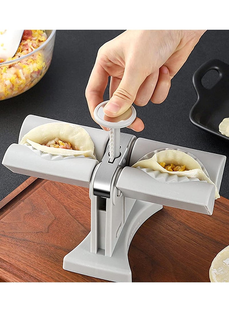 DubaiGallery صانع الزلابية الأوتوماتيكي ذو الرأسين، آلة ضغط الزلابية المصنوعة من الفولاذ المقاوم للصدأ، صانع الزلابية الأوتوماتيكي، آلة الزلابية المنزلية، قالب الزلابية اليدوي، أداة المطبخ - Image 2