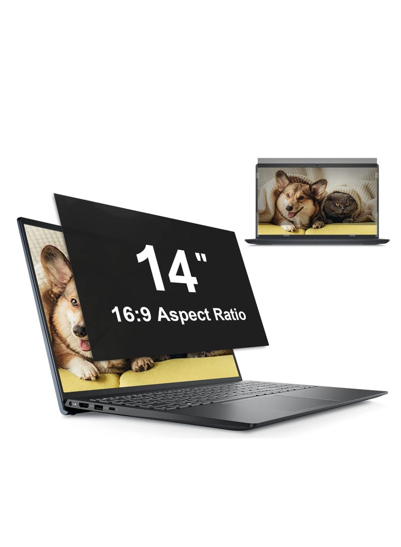 Laptop Privacy Screen 14 Inch Compatible with Lenovo/HP Envy/Dell/Acer/Asus/Thinkpad, 16:9 Aspect Removable Anti Glare Blue Light Privacy Screen Filter, Computer Monitor Security Shield 14 Inch - Image 1
