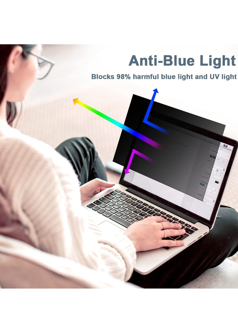 Laptop Privacy Screen 14 Inch Compatible with Lenovo/HP Envy/Dell/Acer/Asus/Thinkpad, 16:9 Aspect Removable Anti Glare Blue Light Privacy Screen Filter, Computer Monitor Security Shield 14 Inch - Image 5