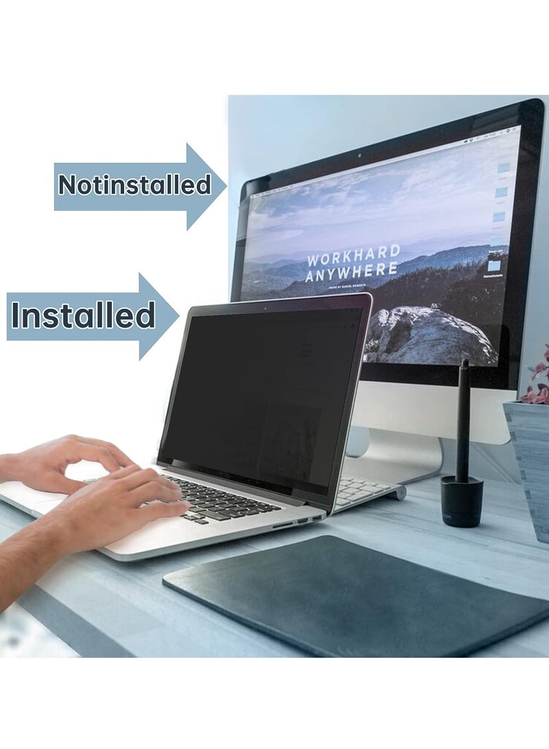 Laptop Privacy Screen 14 Inch Compatible with Lenovo/HP Envy/Dell/Acer/Asus/Thinkpad, 16:9 Aspect Removable Anti Glare Blue Light Privacy Screen Filter, Computer Monitor Security Shield 14 Inch - Image 4