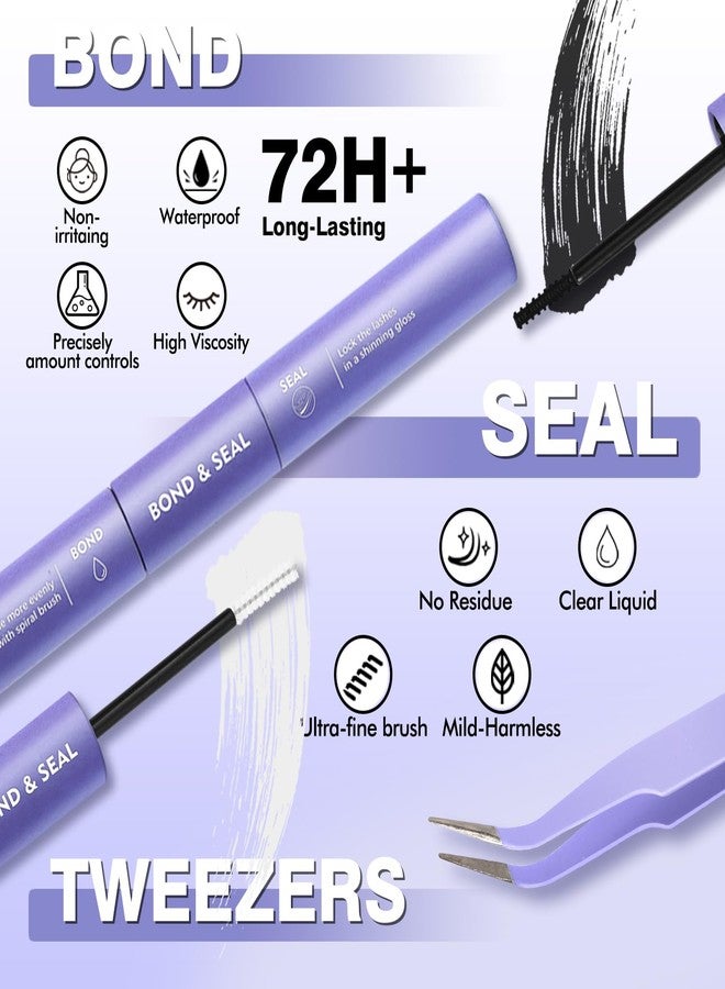 EASITENSION DIY Lash Clusters Kit 30-100D Volume Eyelash Extension Kit 8-16mm Thick Individual Lashes 708pcs with Lash Bond and Seal, Lash Tweezers, lash brush,Super Thin Band Eyelashes - Image 3