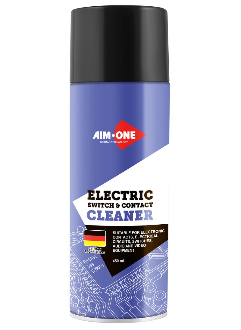 AIM-ONE Aim One Electric Switch & Contact Cleaner 450ml - Suitable For Electronic Contacts - Electrical Circuits - Switches - Audio And Video Equipment 
