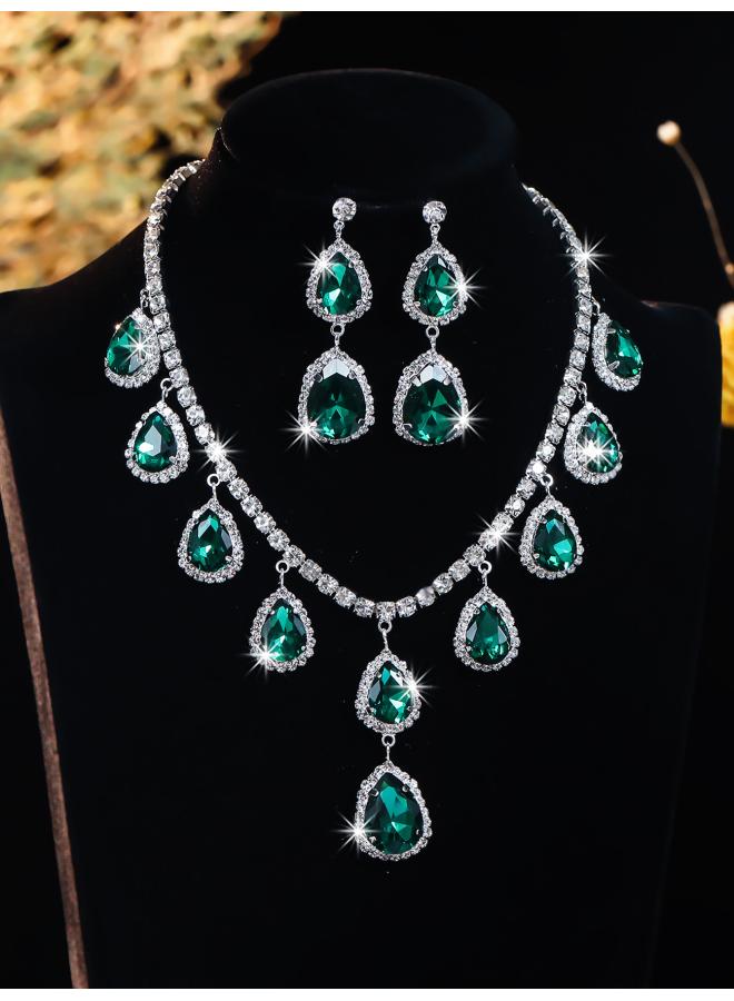 Europe And The United States Necklace Suit Earrings Jewelry Suit Banquet Dress Chain Fashion Joker Bridal Jewelry