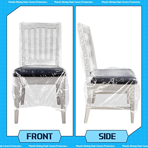 Remagr 8 Pcs Plastic Dining Chair Covers Protectors Clear Protector Waterproof Seat Cover, Fit W/21 x D/20 Inch - Image 5
