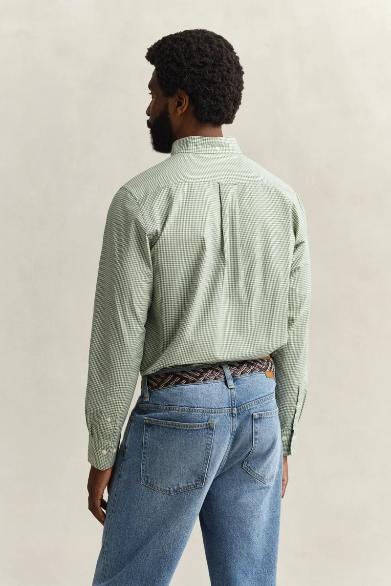 GANT  Regular Classic Poplin Gingham Shirt for Men | Best Price UAE