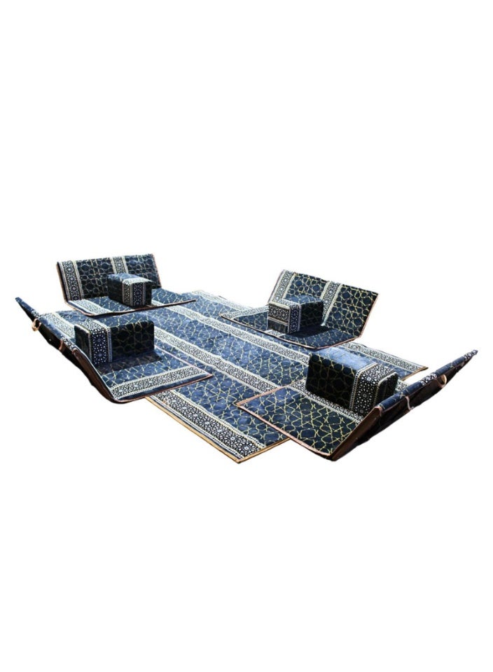 سمارت هوم طقم جلسة أرضية 9 قطع – فرشة أرضية مقاس 300×200 سم مع 4 كراسي أرضية مقاس 120 سم لشخصين و4 مراكي مريحة، جلسة عربية عصرية للمنزل والاستقبال - Image 3