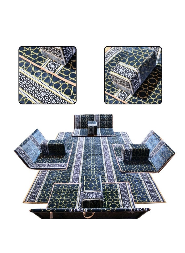 سمارت هوم طقم جلسة أرضية 9 قطع – فرشة أرضية مقاس 300×200 سم مع 4 كراسي أرضية مقاس 120 سم لشخصين و4 مراكي مريحة، جلسة عربية عصرية للمنزل والاستقبال - Image 1