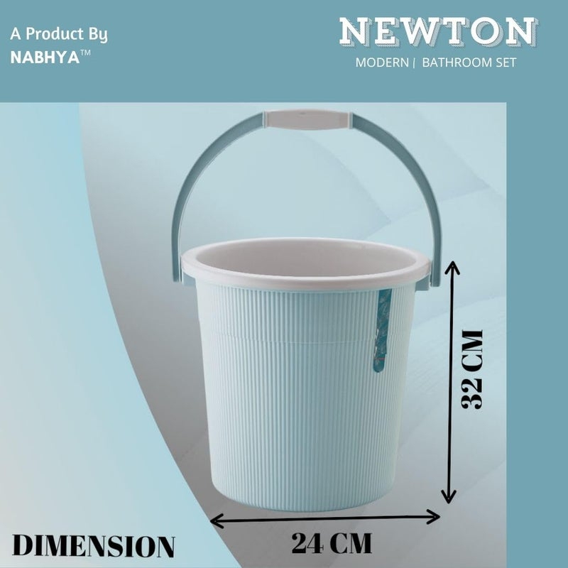 Nabhya Combo of 3 pcs Bathroom Accessories Set Plastic Bathroom Set with 20Ltr Plastic Bucket, Small Mug and Big Stool for Home, Kitchen & Bathroom (Blue) - Image 5
