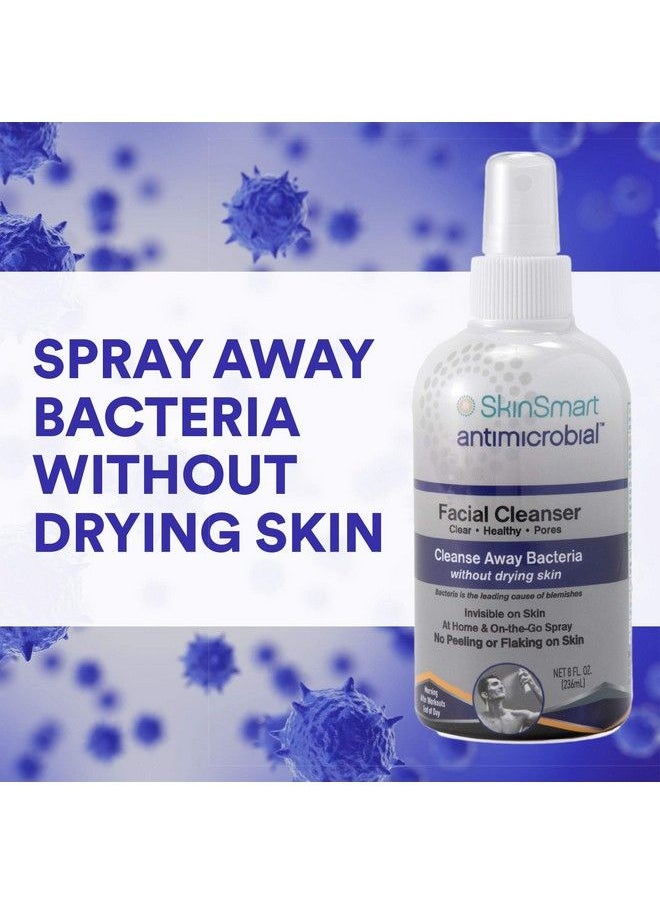 SkinSmart Antimicrobial - Skinsmart Facial Cleanser For Acne Targets Bacteria For Active Teenage Athletes Post Workout And Adult Acne 8 Oz Spray Bottle Safe For Multiple Daily Uses - Image 1