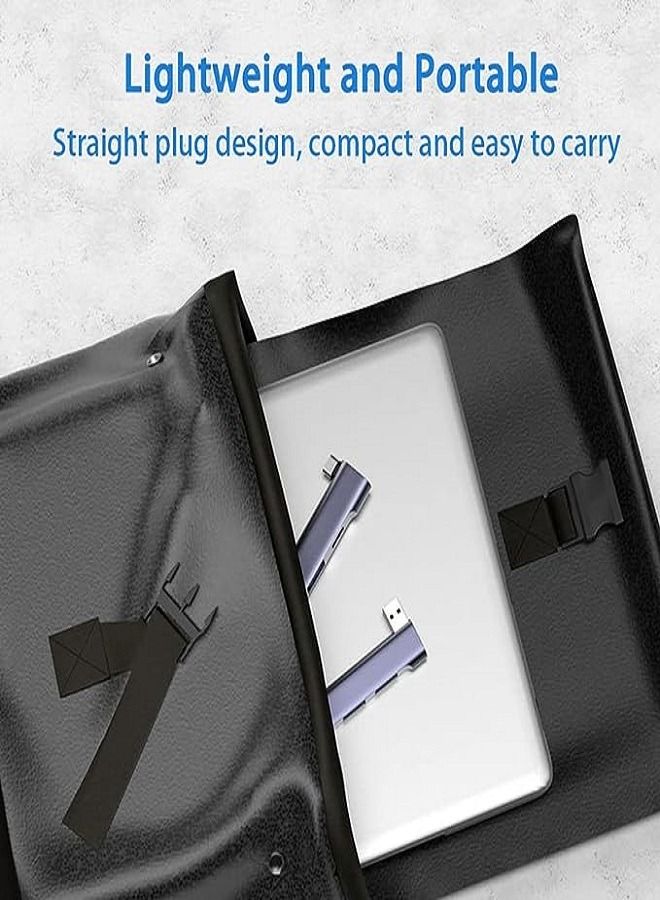 Type-c Hub For Laptop, Portable Ultra-Slim Type-C To USB Hub Multiport Adapter With USB 3.0 Port, USB C Expander For MacBook Pro Air, Surface Pro, Keyboard, Flash Drive - Image 5