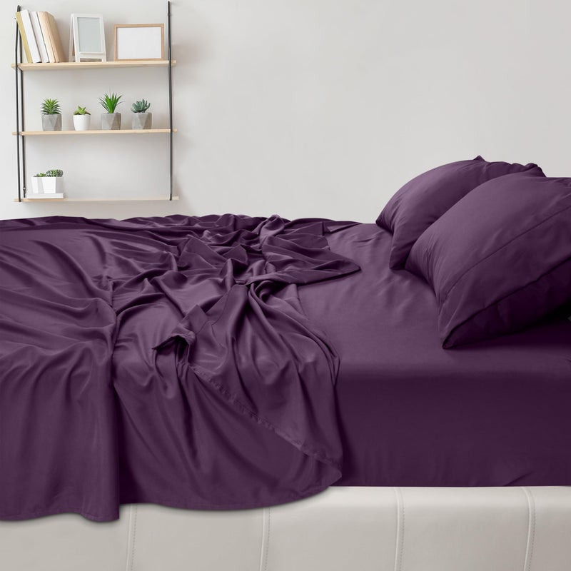 Utopia Bedding Queen Sheet Set - Brushed Microfiber - Soft Bed Sheets for Queen Size Bed Set - Luxury Bedding Sheets with Fitted Sheet  Flat Sheet & 2 Pillow Cases - Deep Pocket (Purple) - Image 4