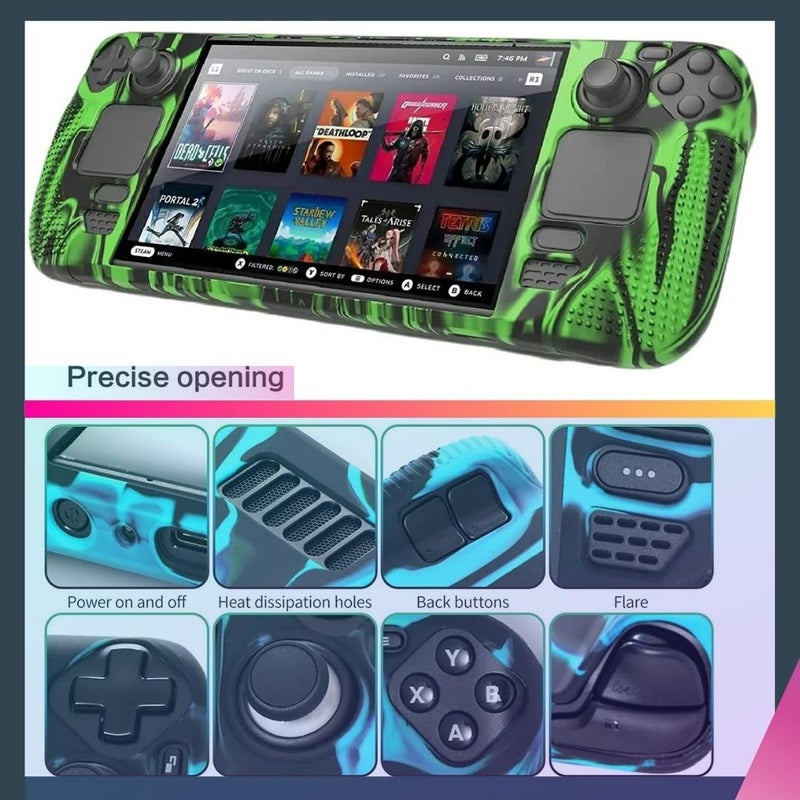 TMG Protective Case for Steam Deck, Full Protection Steam Deck Cover, Non Slip Steam Deck Cover Protector, Shock-Absorption and Anti-Scratch Design - Camouflage Green - Image 5