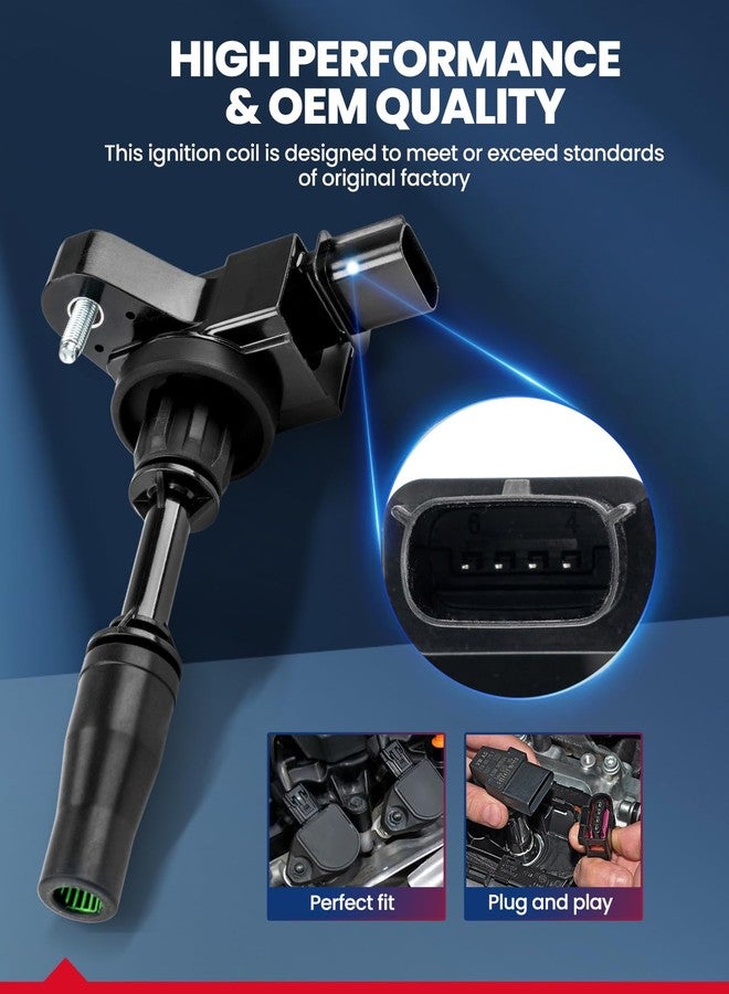 KAX Ignition Coil Packs UF680,4 Packs Fit for Malibu,Envision,Colorado,Equinox,Impala,ATS,Regal,Malibu Limited,Acadia,Camaro,Terrain,Blazer,ATS,CTS,Canyon,CTS,Regal TourX,Regal Sportback 2013-2021 - Image 2