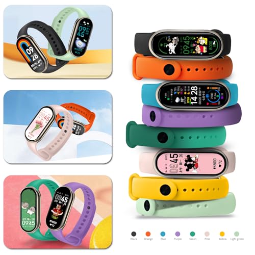 BANGTING 8-Pack Mi Band 10/9/8 Strap, Soft TPU Replacement Watch Bands with Secure Anti-Loss Clasp, Comfortable Sport Wrist Straps for Xiaomi Mi Smart Band 10/9/8 (8 Colors) - Image 4