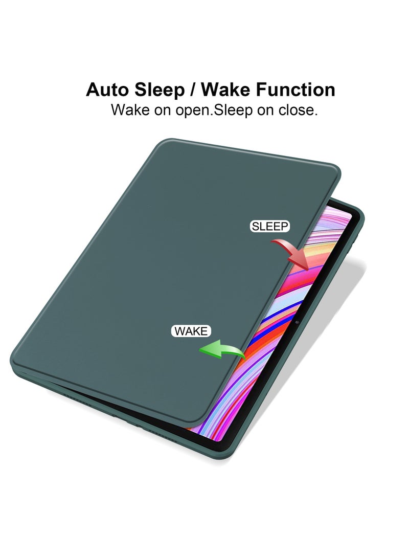 Rotating Case Compatible with Redmi Pad Pro 12.1 inch/ Xiaomi Poco Pad 12.1 inch,360 Degree Rotating Stand Cover, Multi-Angle Viewing Folio Cover with Pencil Holder Green - Image 2