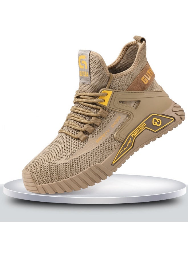 NIBEMINENT Safety Work Shoes For Men Breathable Indestructible Steel Toe Boots Male Footwear Anti-smash Hiking Shoes - Image 1