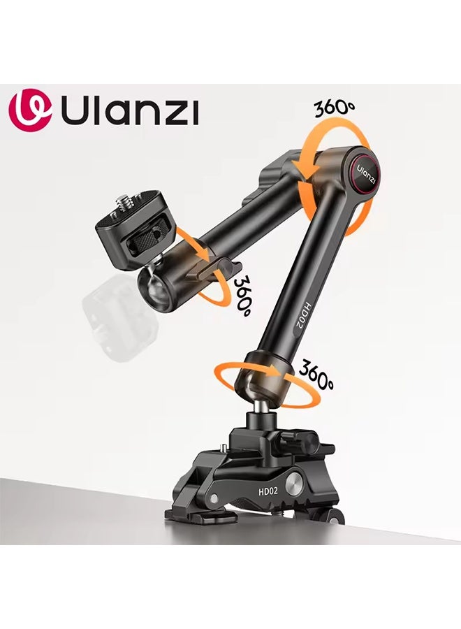 يولانزي مشبك Ulanzi HD02 فائق السرعة مع رأس كروي صغير 360 درجة، مشبك سريع الفك، حامل ثلاثي القوائم، مشبك لولبي 1/4 بوصة لكاميرا DSLR Gopro - Image 1
