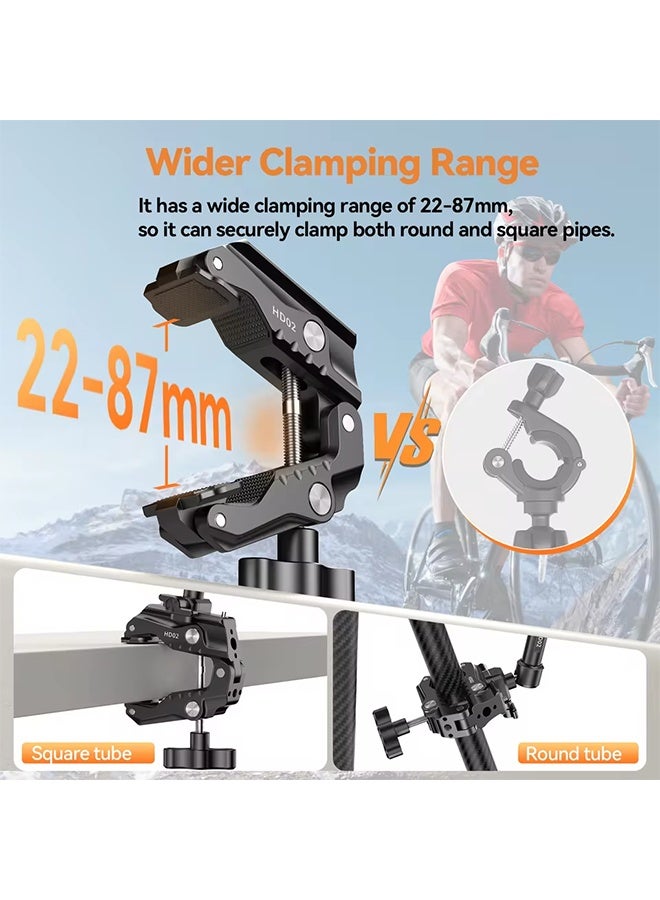 يولانزي مشبك Ulanzi HD02 فائق السرعة مع رأس كروي صغير 360 درجة، مشبك سريع الفك، حامل ثلاثي القوائم، مشبك لولبي 1/4 بوصة لكاميرا DSLR Gopro - Image 4