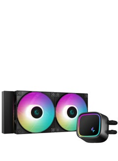 DEEPCOOL Deepcool LE520 ARGB AIO Liquid CPU Cooler, 240mm Radiator, 2x High-Performance aRGB Fans, 500~2250 RPM Fan Speed, 85.85 CFM Fan Airflow, Hydro Bearing Type, Black | R-LE520-BKAMMN-G-1  - Image 1