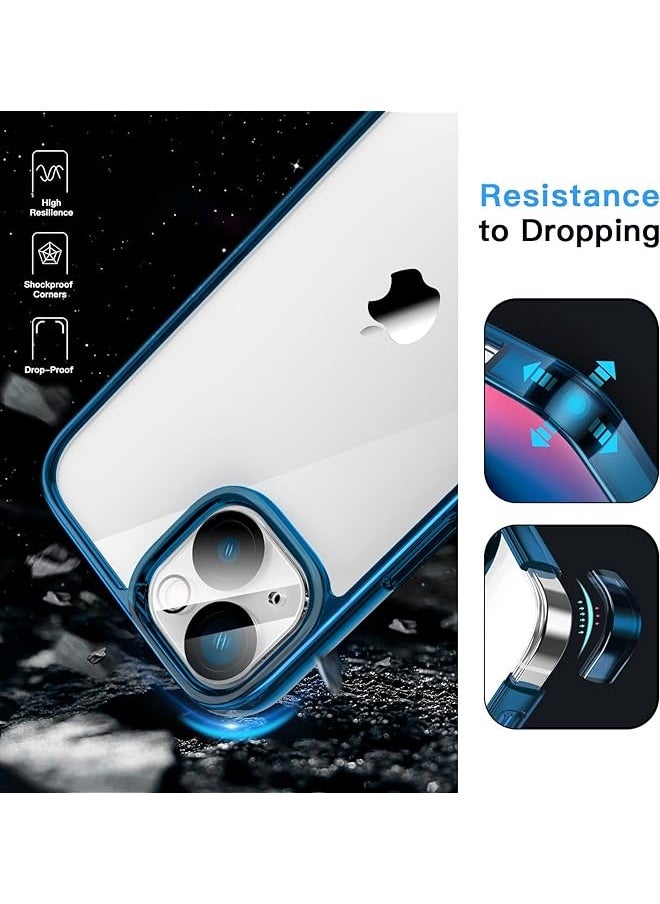 Jetech 5 in 1 Case for iPhone 13 6.1-Inch, with 2-Pack Screen Protector and 2-Pack Camera Lens Protector, Full Coverage Tempered Glass Film, Shockproof Bumper Phone Cover (Navy)  - Image 4