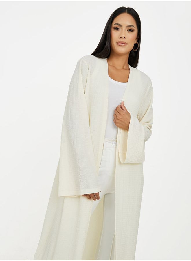 Styli - Textured Regular Fit Midi Kimono - Image 1