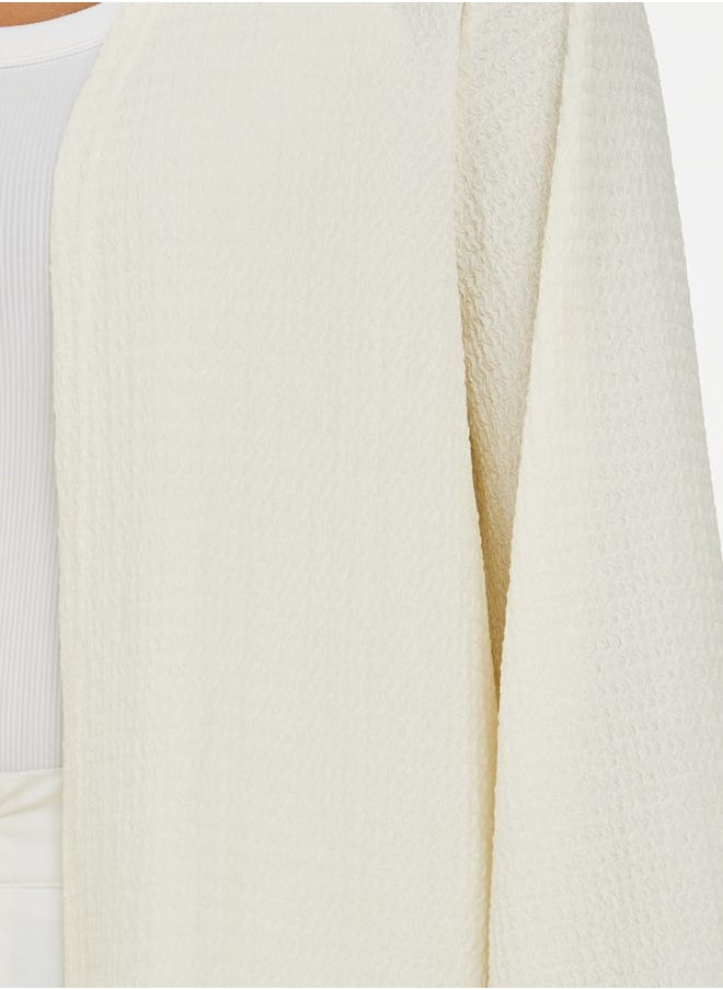 Styli - Textured Regular Fit Midi Kimono - Image 1