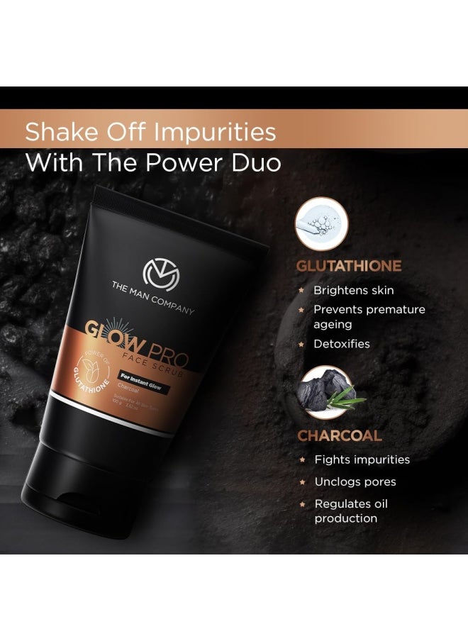 The Man Company مقشر الوجه Glow Pro لتفتيح البشرة - 100 مل | تنظيف عميق | يزيل الرؤوس السوداء والزيوت الزائدة والأوساخ والشوائب | خالٍ من البارابين وSLS | لجميع أنواع البشرة  - Image 2