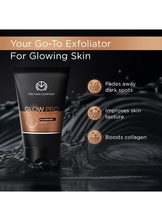 The Man Company  Glow Pro Face Scrub for Skin Brightening - 100ml | Deep Cleansing | Removes Blackheads, Excess Oil, Dirt & Impurities | Paraben & SLS Free | All Skin Types  | Best Price UAE